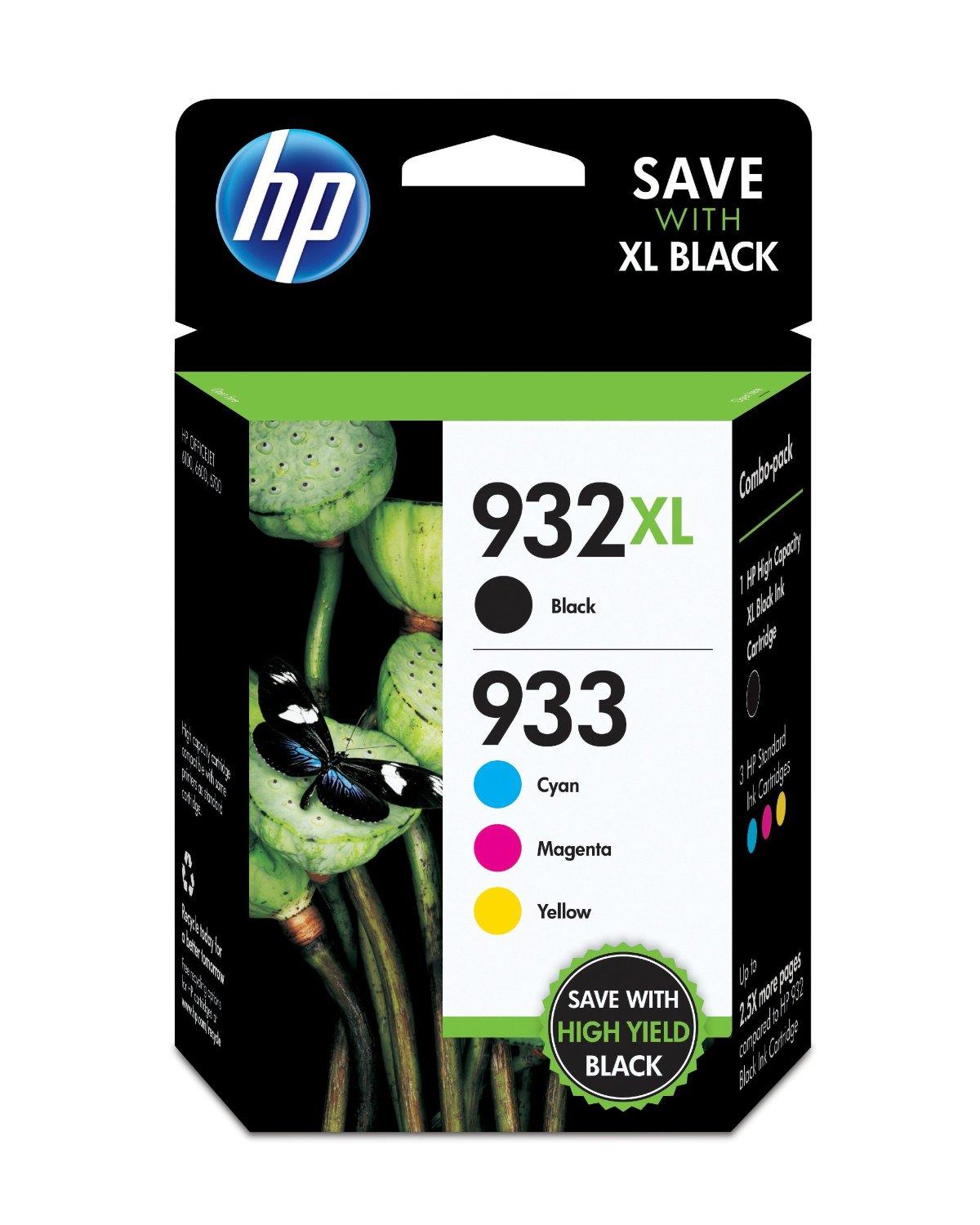 New Genuine HP 932XL 933 Standard CMY High Yield Black Multi Pack 4