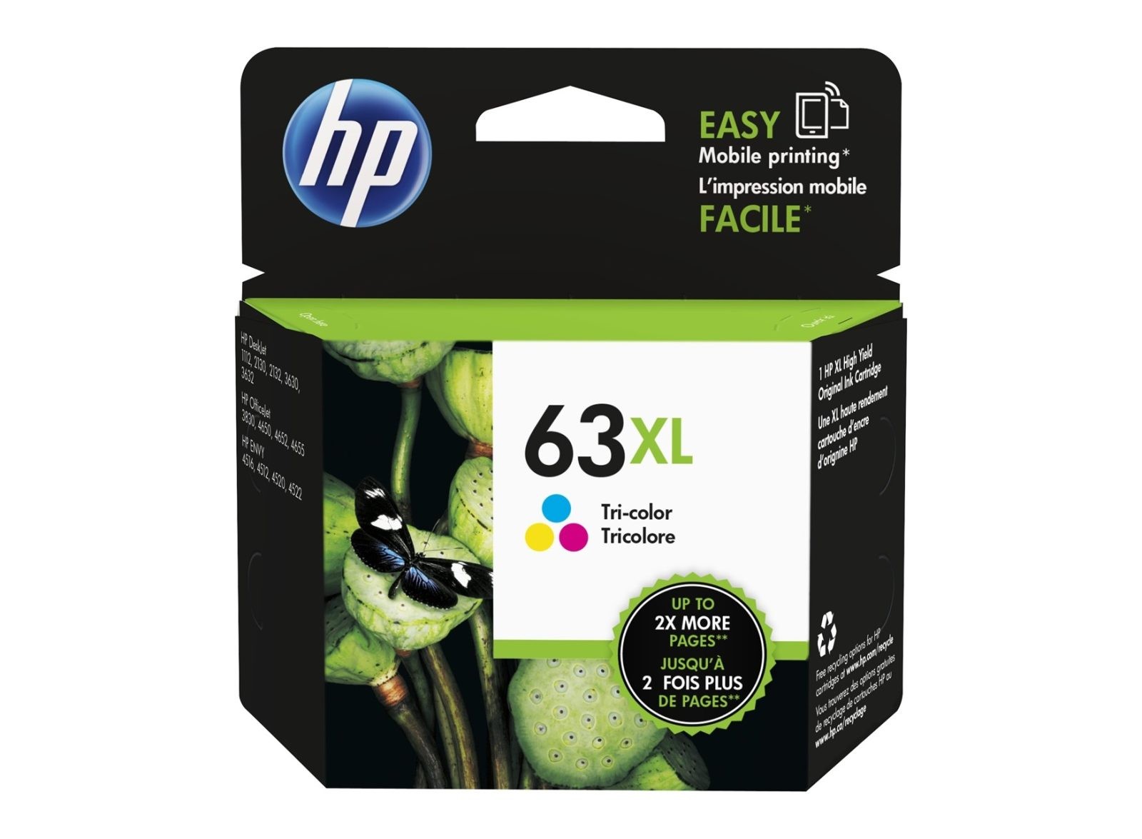 Original Hp 63xl High Yield Tri Color Ink Cartridgef6u63an Gctech Llc 0829